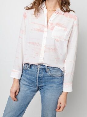Equipment Femme Tie Dye Y2K Sheer Long Sleeve Blouse Size Medium